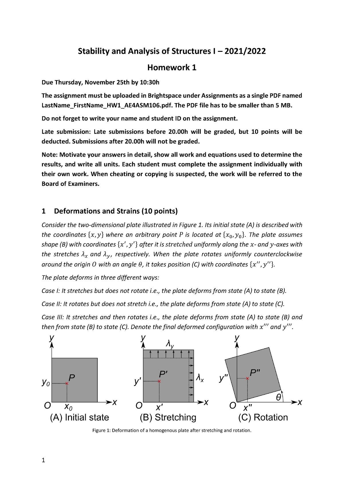 Homework 1 Solution - Stability And Analysis Of Structures I – 2021 ...