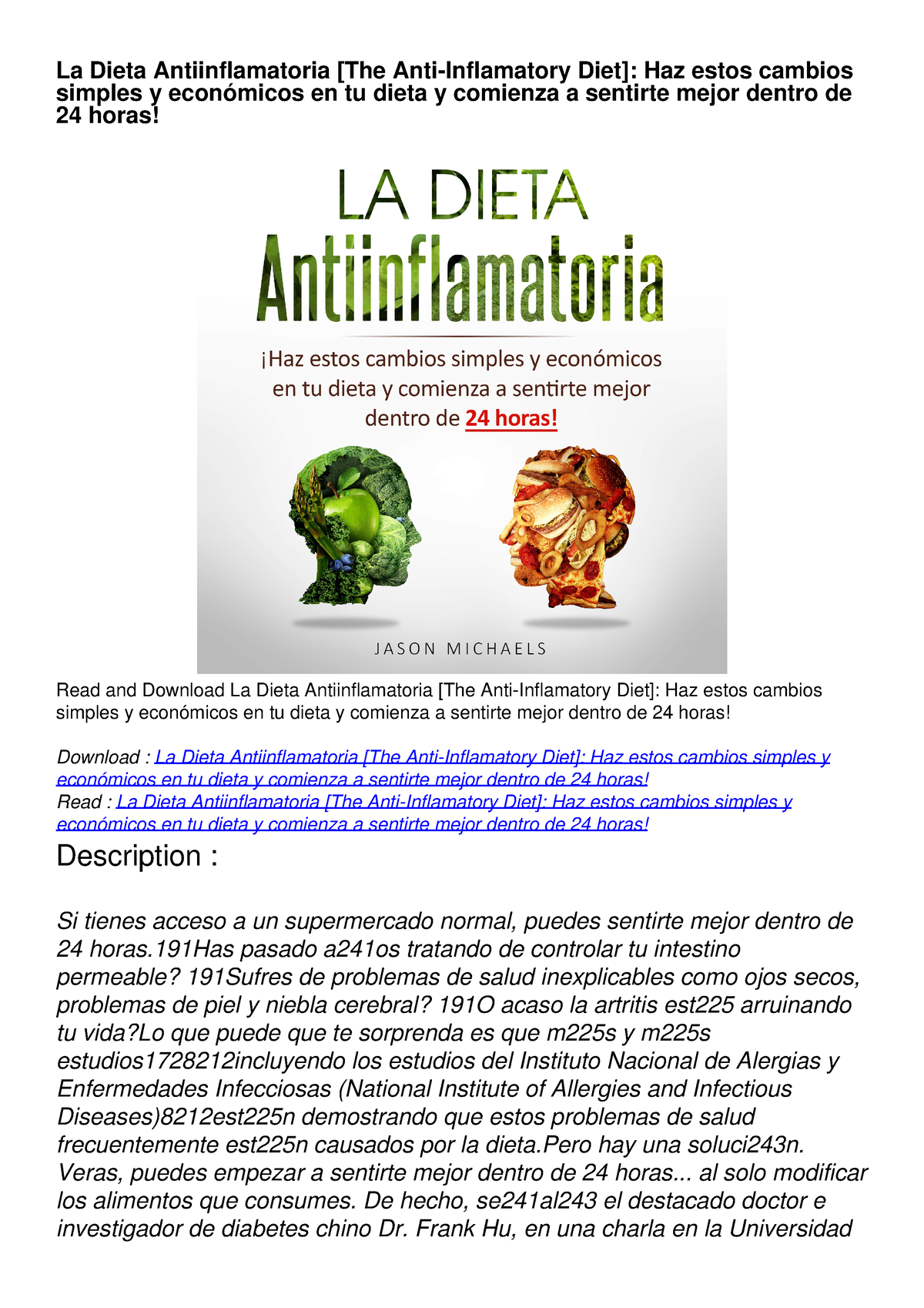 PDF/READ/DOWNLOAD La Dieta Antiinflamatoria [The Anti-Inflamatory Diet ...