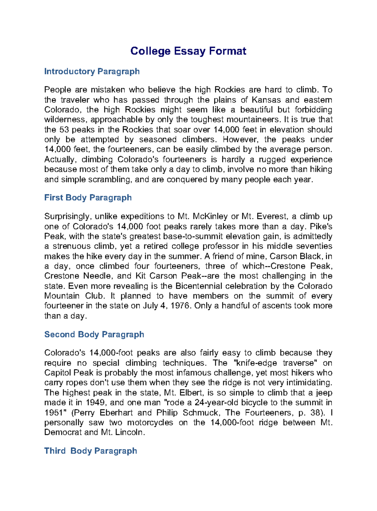 College essay format 08 - College Essay Format Introductory Paragraph ...