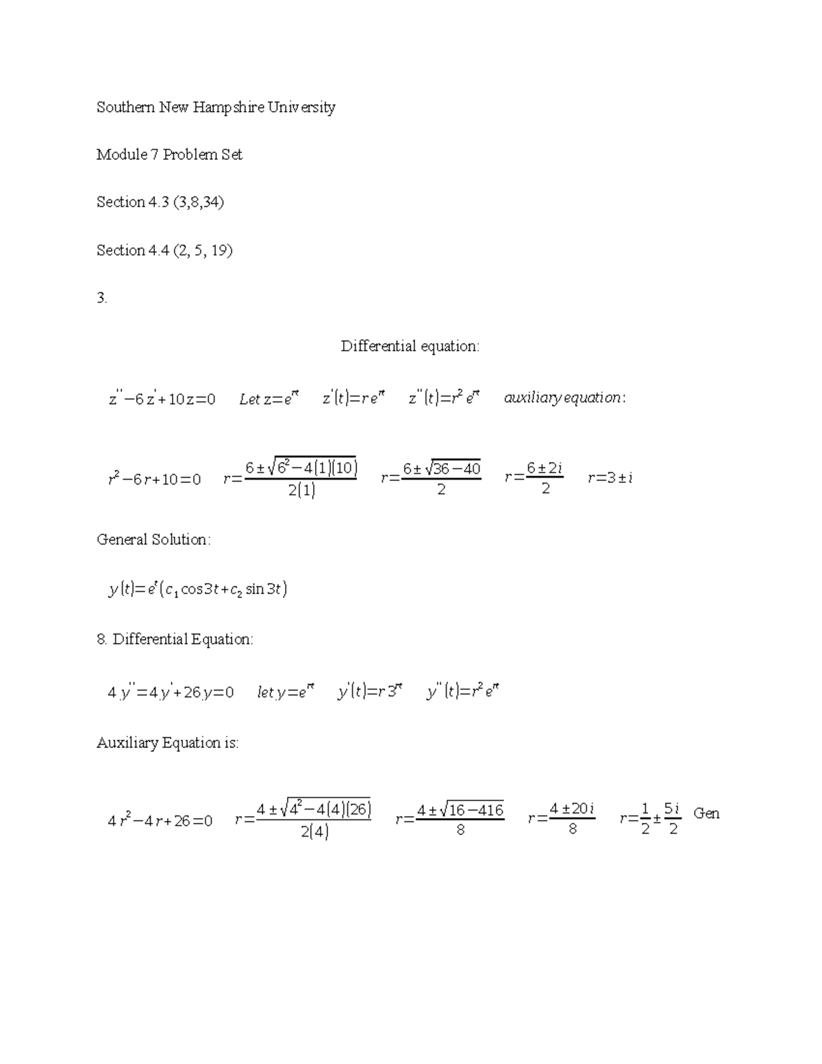 Quiz 2 from professor - Southern New Hampshire University Module 7 ...