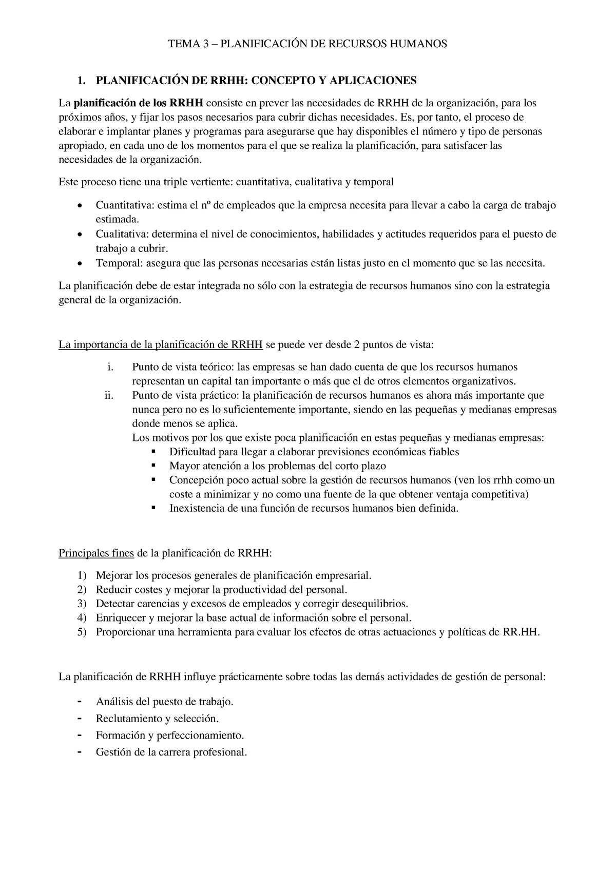 Tema 3 Planificación De Recursos Humanos 1 PlanificaciÓn De Rrhh Concepto Y Aplicaciones 6421