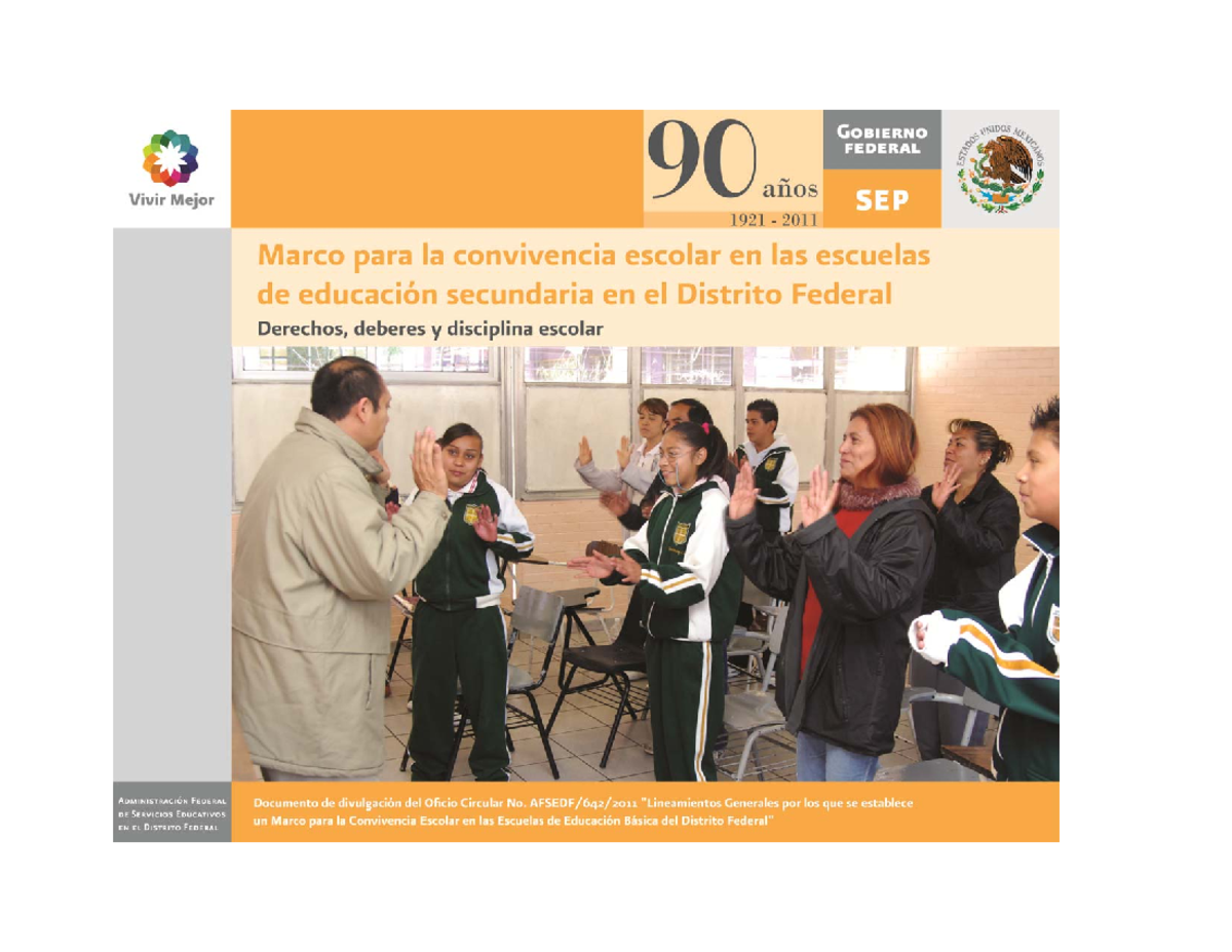 Marco de convivencia escolar en las escuelas de educación secundaria en