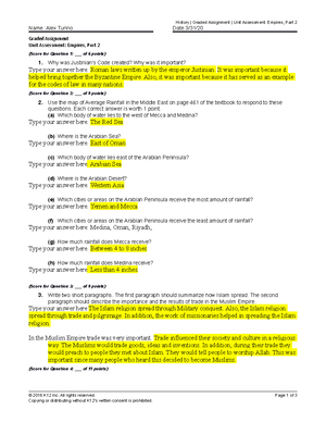 History 3.13 part 2 - History | Graded Assignment | Unit Assessment:  Empires, Part 2 Name :Alex - Studocu