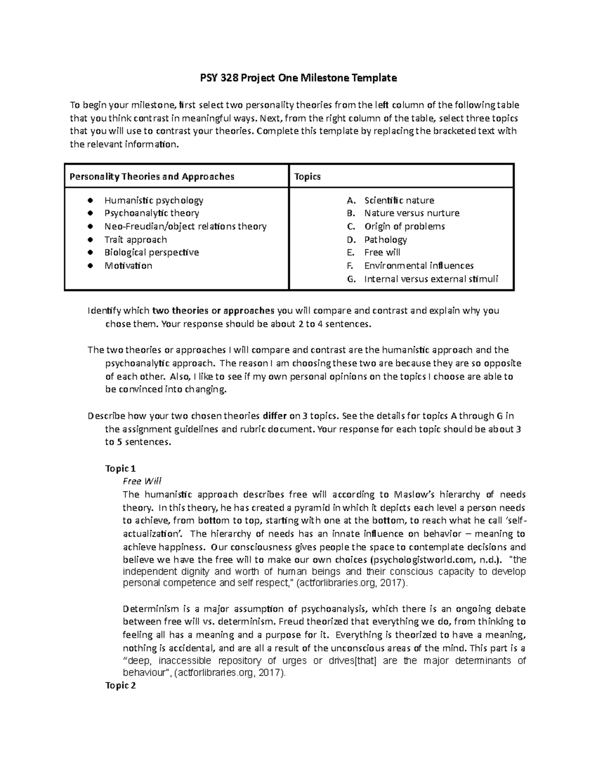 Module Four Milestone One - PSY 328 Project One Milestone Template To ...