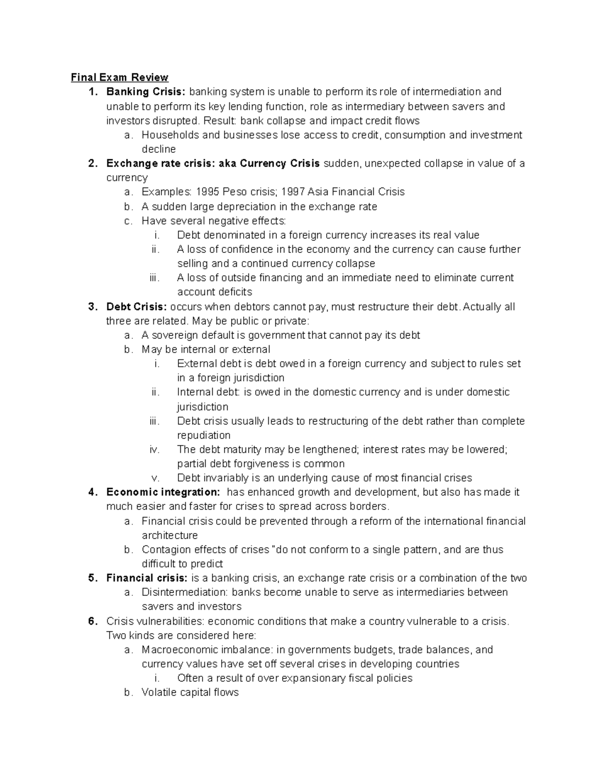 GPE Final Exam Review ECO 3108 Villanova Studocu