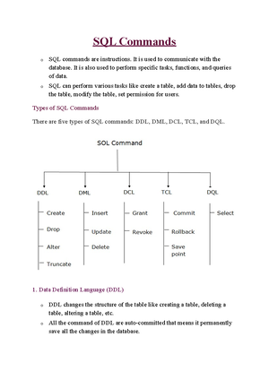 Types of SQL Commands - Types of SQL Commands There are five types of ...