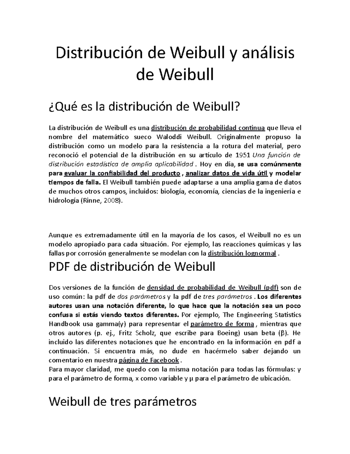 Análisis Weibull Formulas - Distribución De Weibull Y Análisis De ...