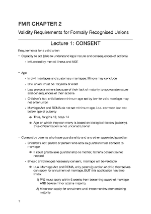 Fmr Cheat Sheet - Summary Of Law Of Parent And Child - S28(1)(b) Of ...