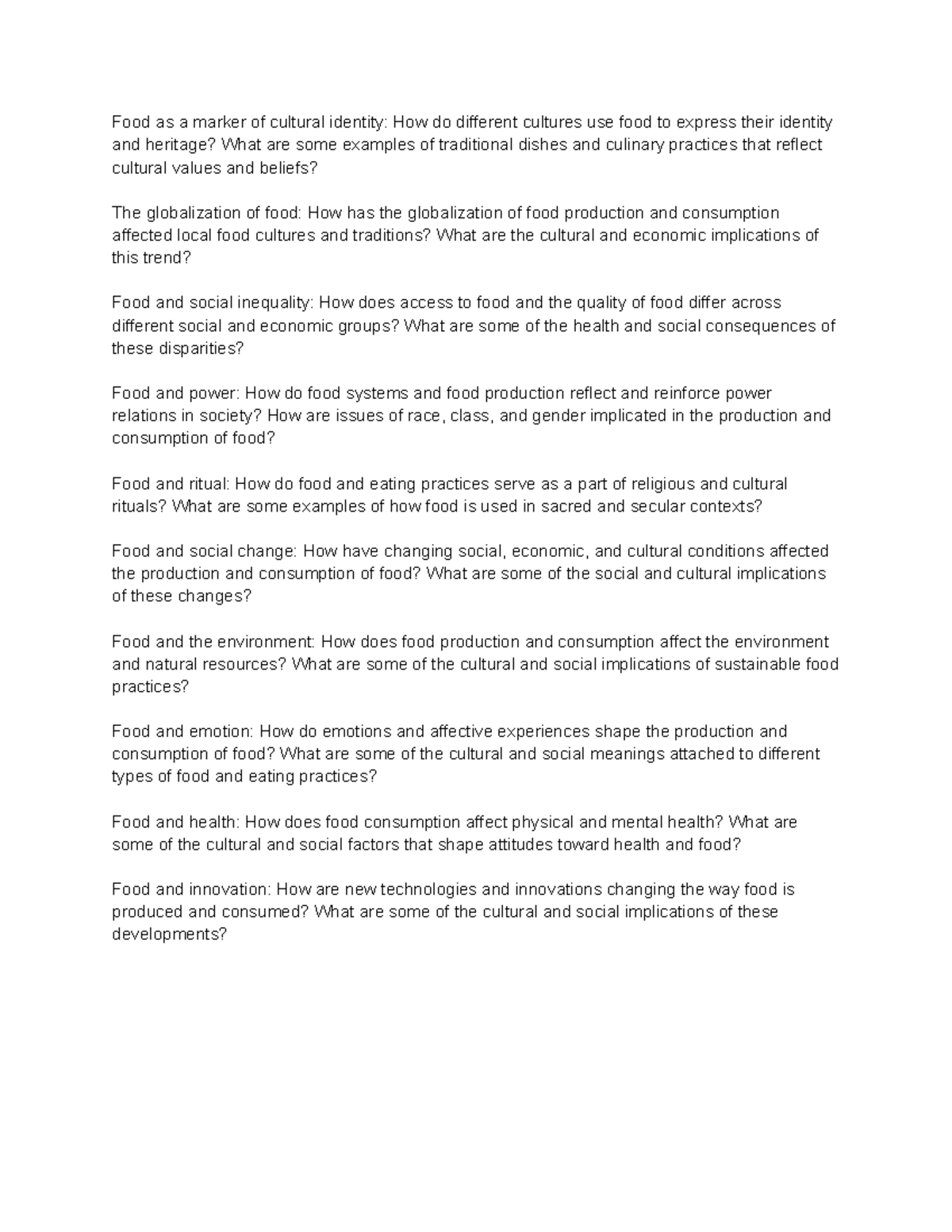 The cultural and social significance of food - Food as a marker of ...