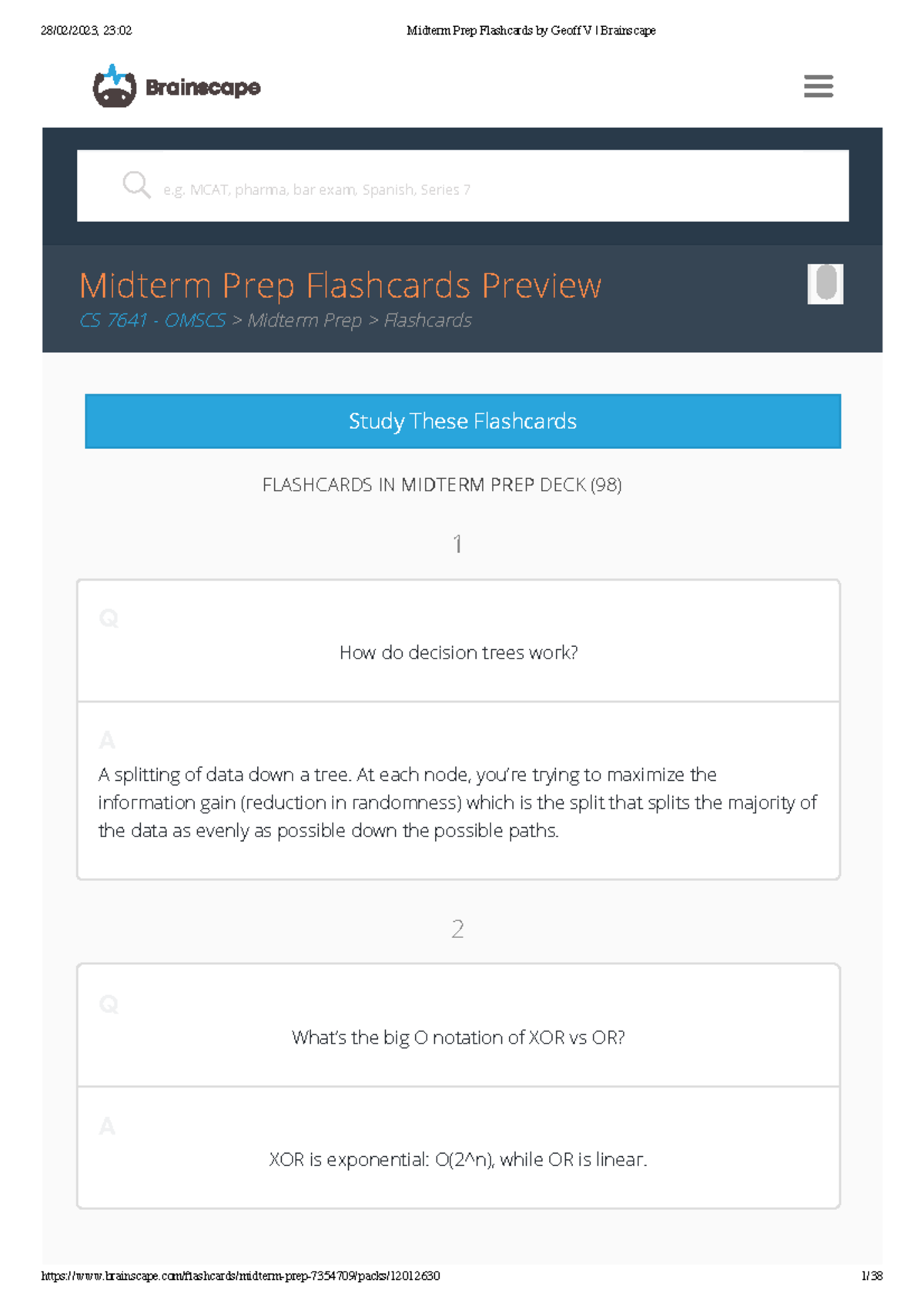 Midterm Prep Flashcards By Geoff V Brainscape - Study These Flashcards ...