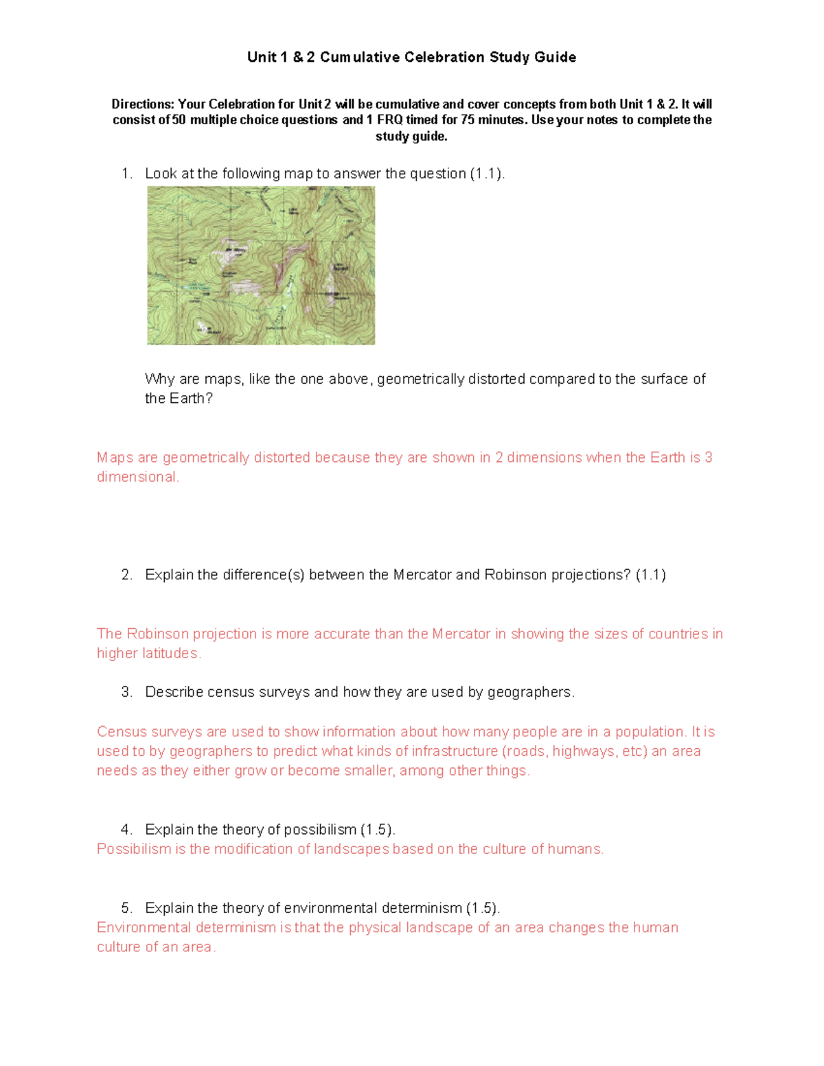 Unit 1 & 2 Cumulative Celebration Answer KEY - Directions: Your ...