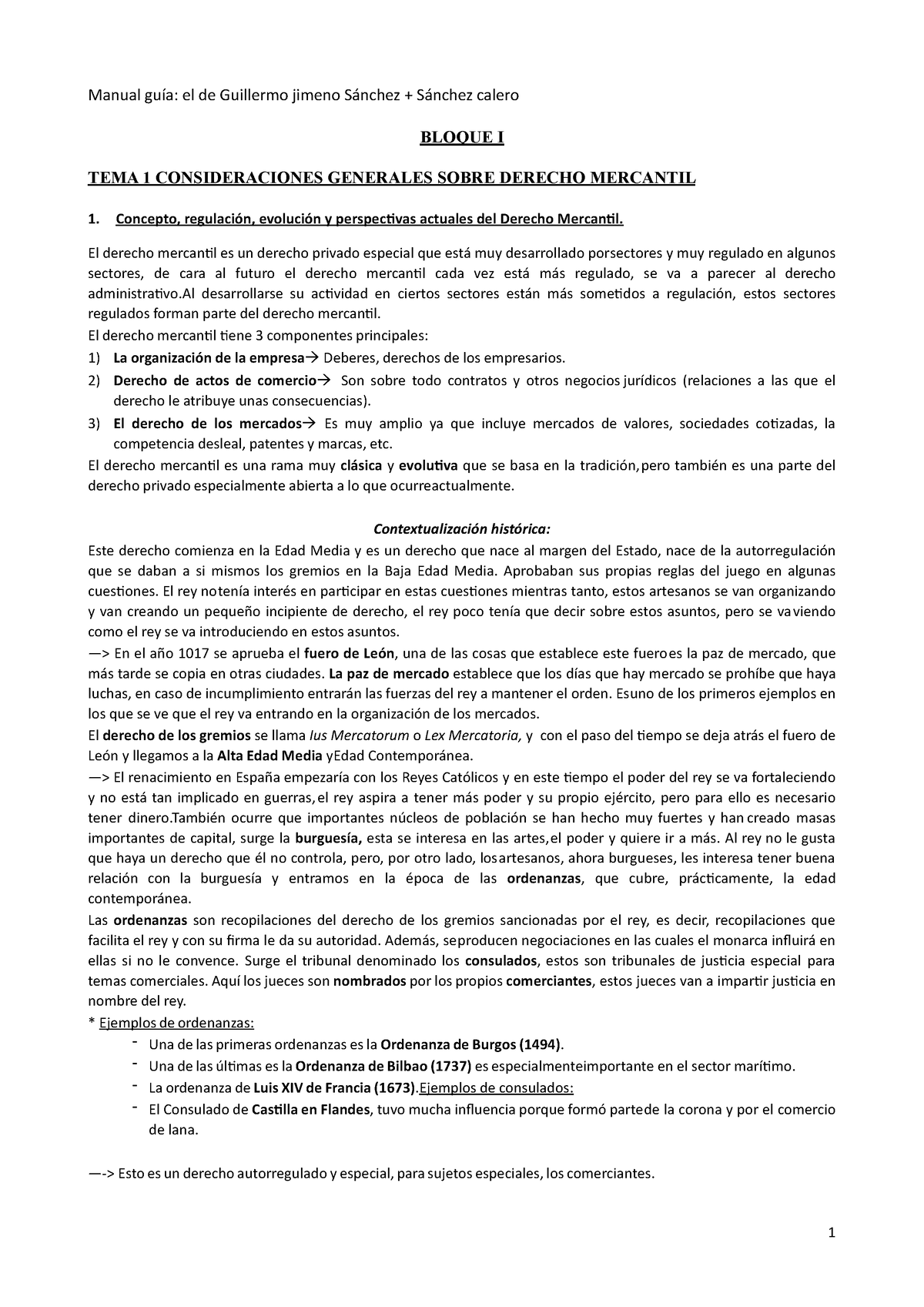 Apuntes Mercantil I - Hasta Tema 11 - Manual Guía: El De Guillermo ...