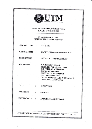 SSCE1993 - Tutorial 1 - UNIVERSITI TEKNOLOGI MALAYSIA SSCE 1993 ...