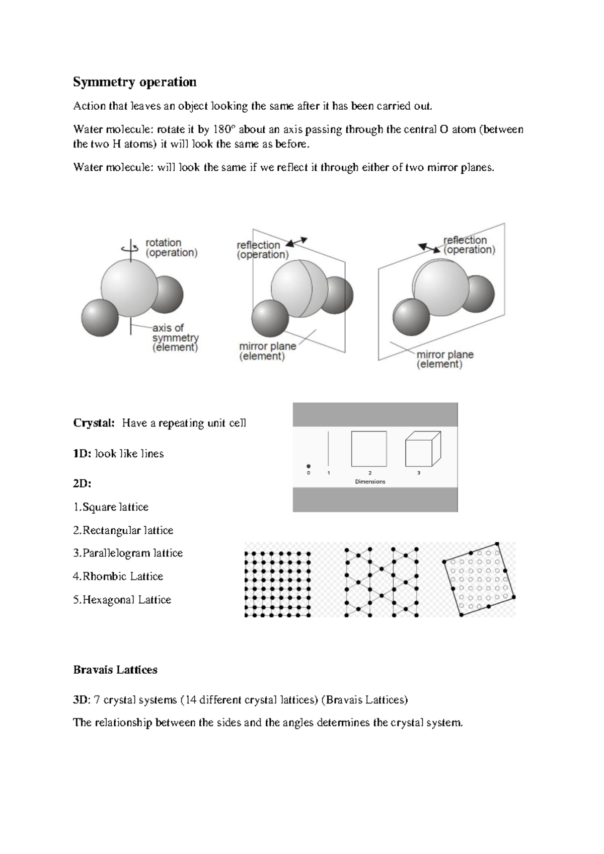 Lecture Notes CHE1501 - Symmetry operation Action that leaves an object ...