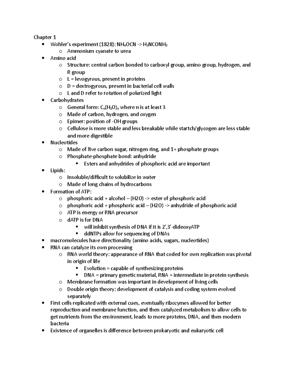 exam-1-exam-1-summary-and-study-guide-chapter-1-wohler-s-experiment