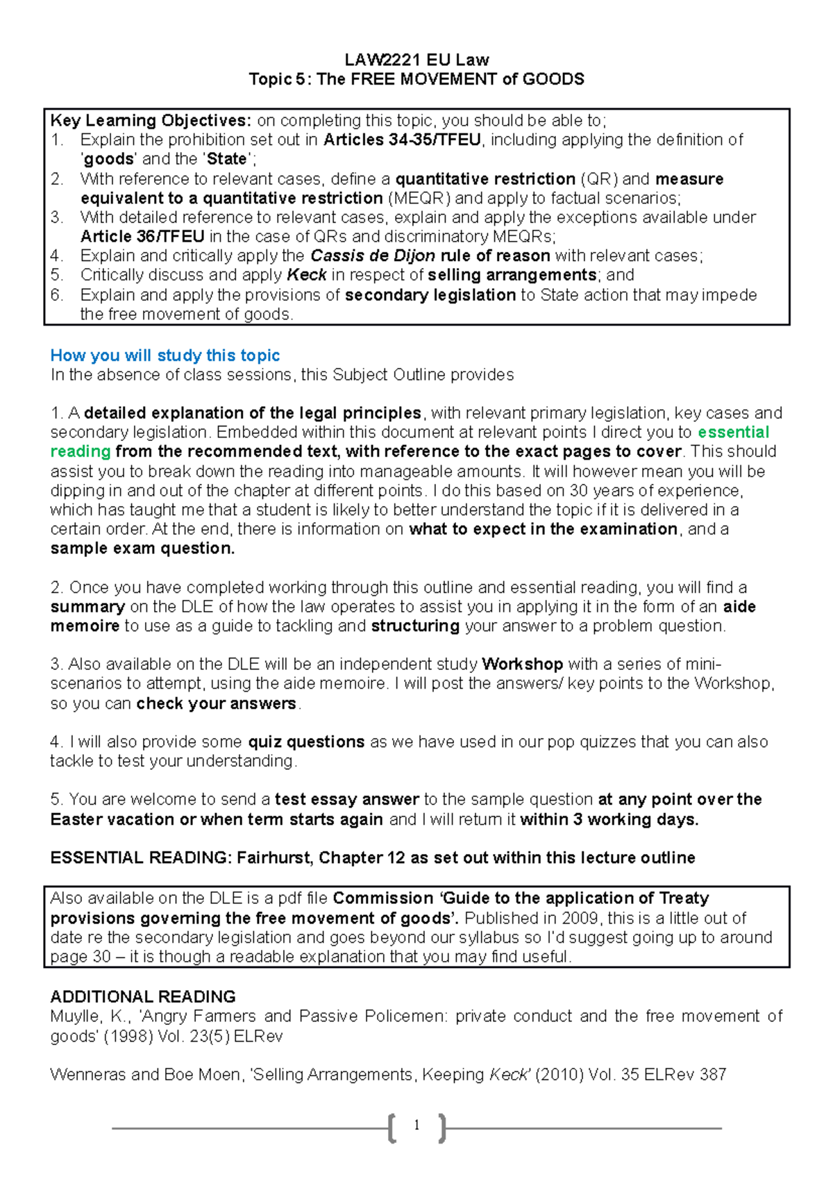 free-movement-of-goods-law2221-eu-law-topic-5-the-free-movement-of