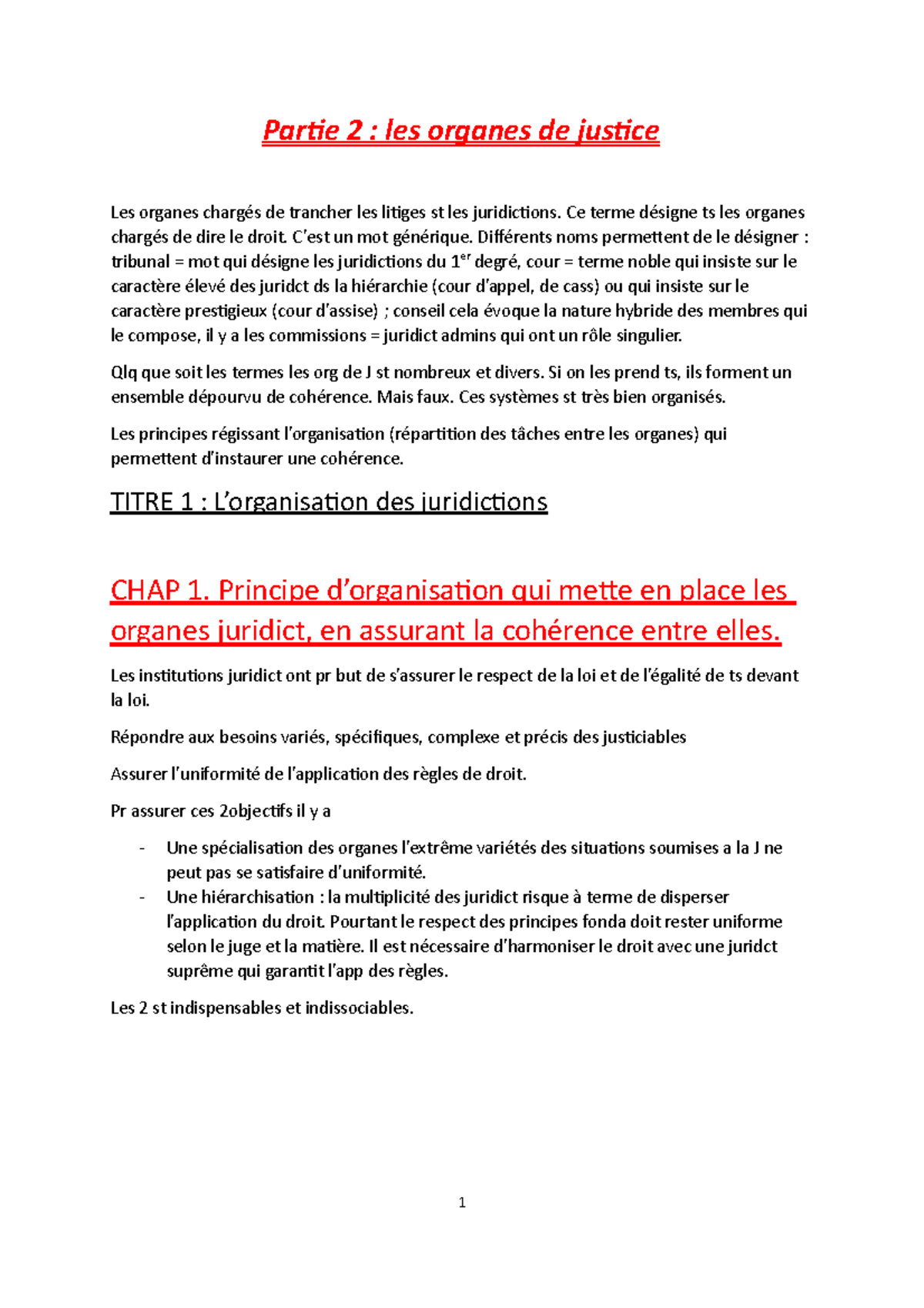 Partie 2 les organes de justice - Partie 2 : les organes de justice Les ...