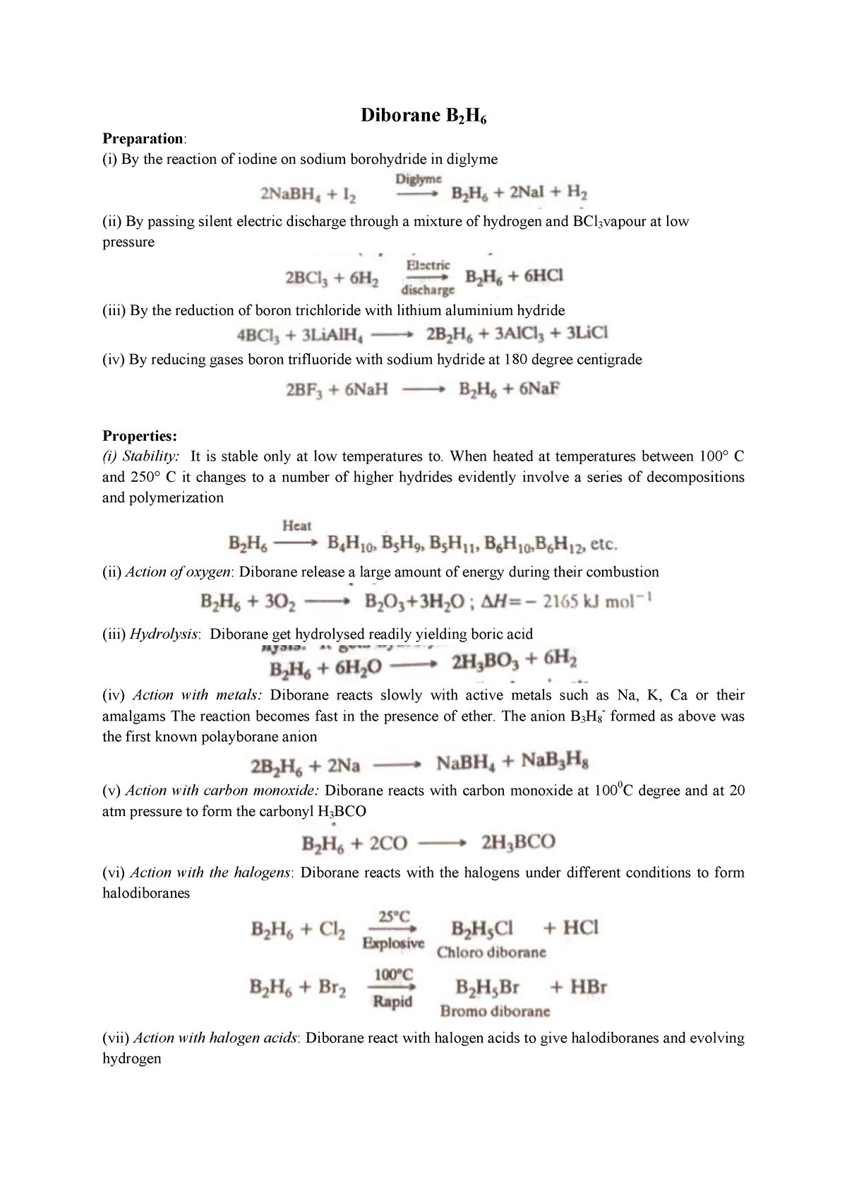 Diborane, Boric Acis, Boron Nitride, Borazine And Structure Of Al Cl3 ...