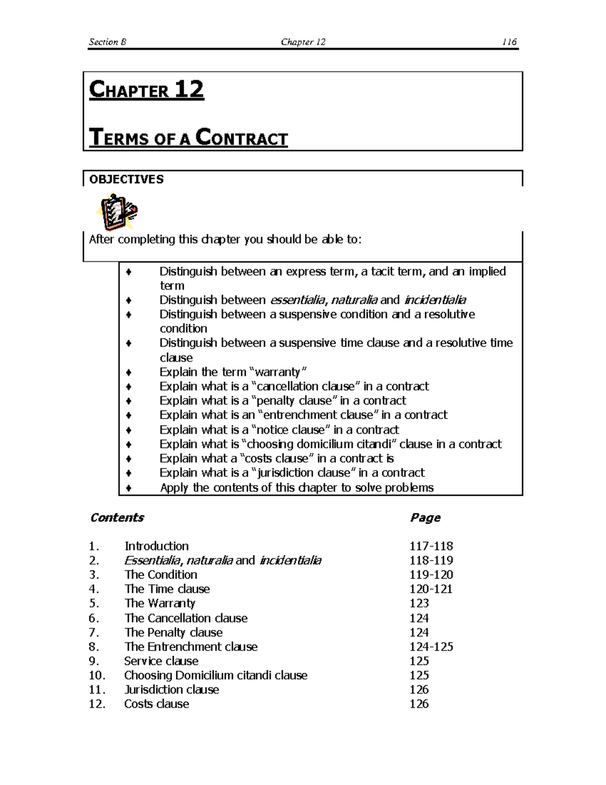 Chapter 12 Tacit terms A tacit term is a term which has not been