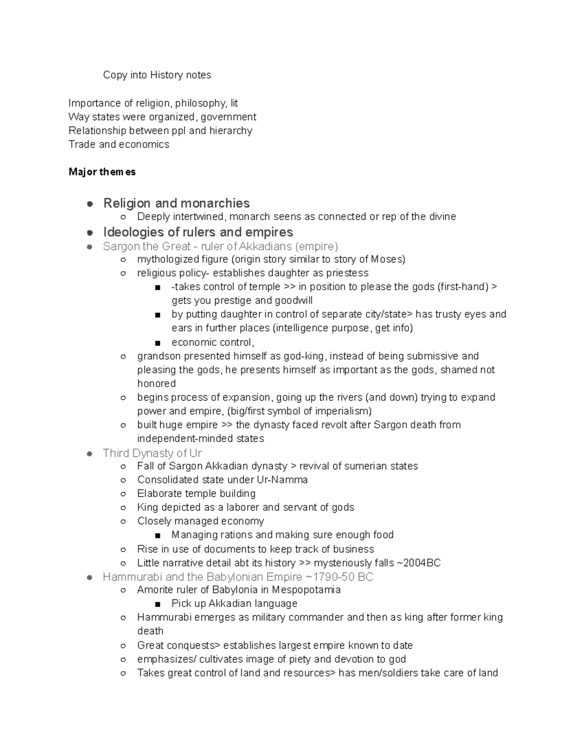 western civ lecture notes - Copy into History notes Importance of ...