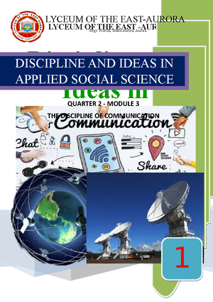 Q2 Diass Week 3 Module 3( Discipline Of Communication, The Professionals  And Practitioners In The - Studocu