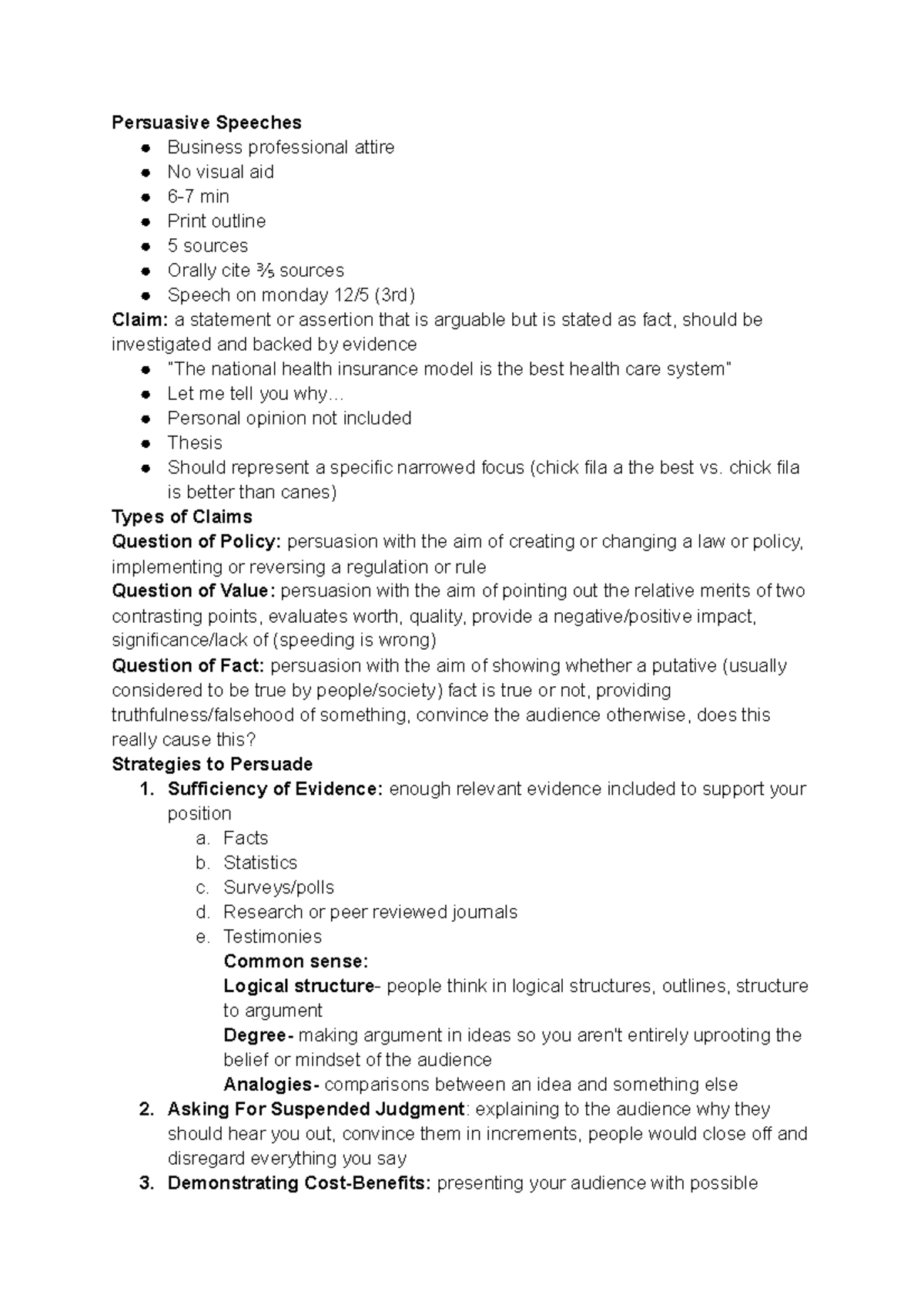 Chapter 15 Notes Comm - Persuasive Speeches Business Professional ...