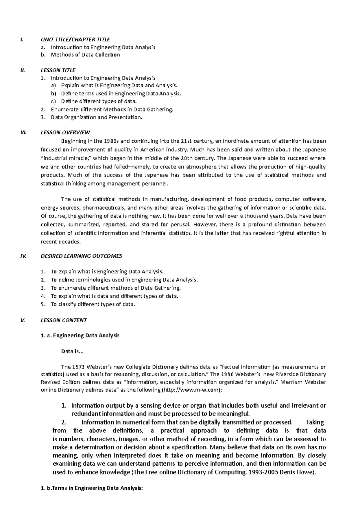 Engineering Data Analysis- Introduction to Engineering Data Analysis ...