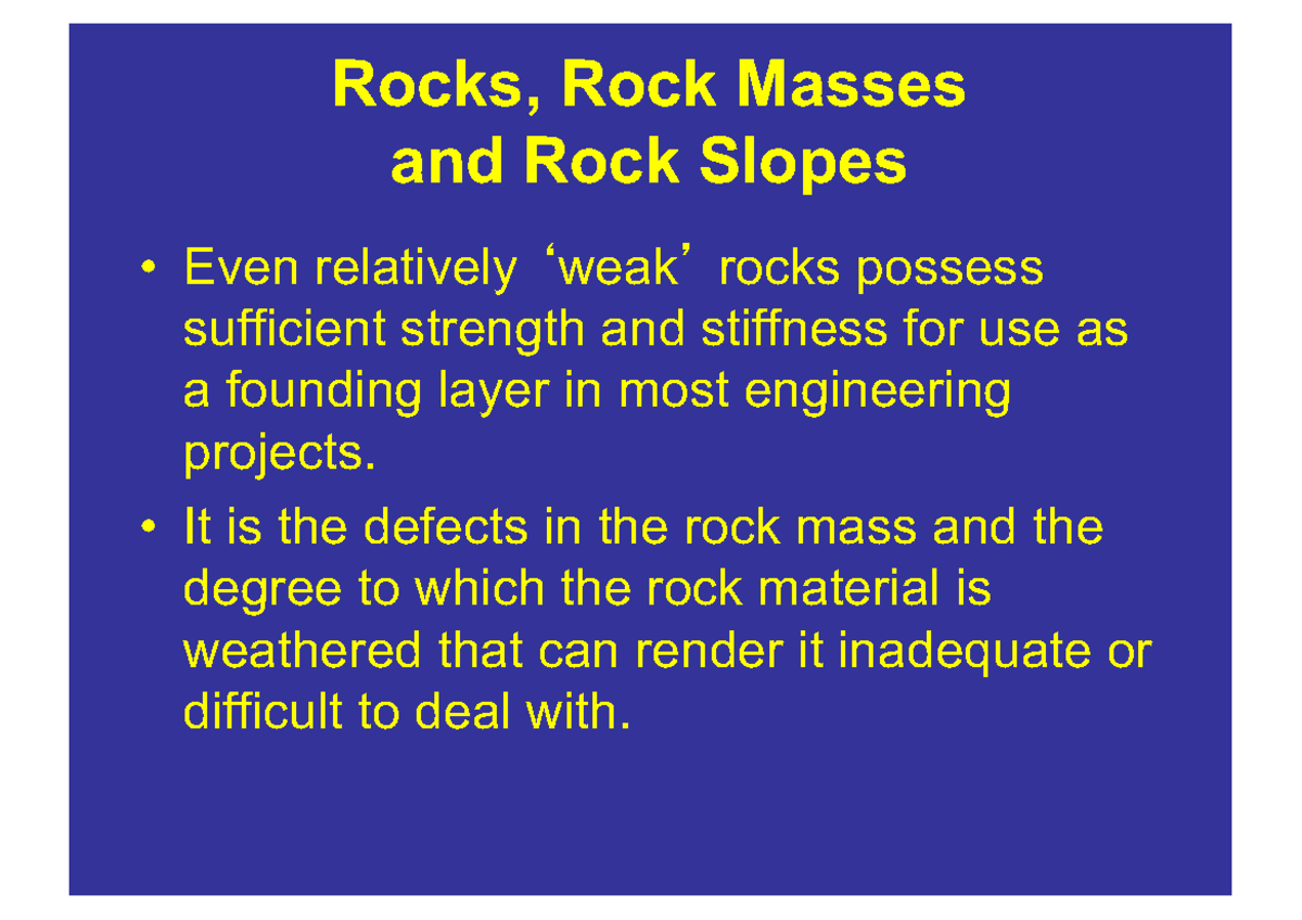 Lecture Notes On Rocks, Rock Masses, Stress States And Rebound - Rocks ...