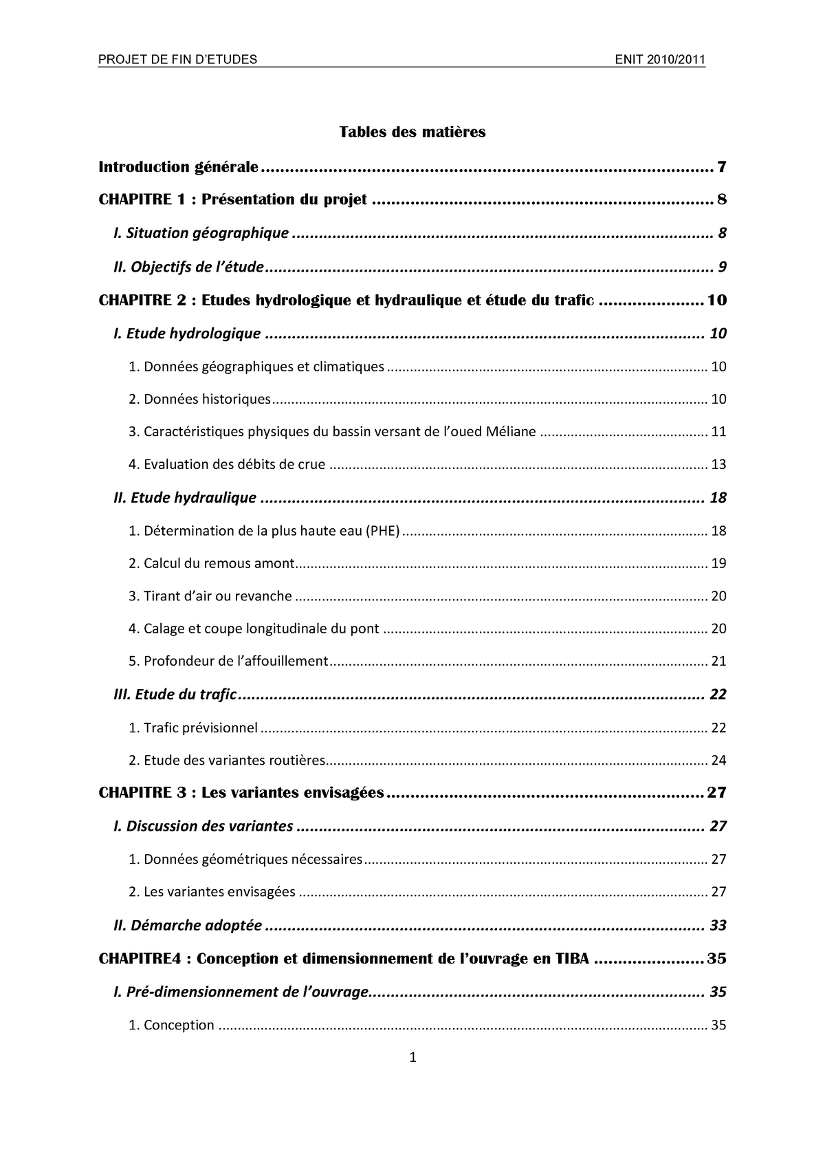 Rapport Pfe Routes Tables Des Mati Res Introduction G N Rale Chapitre