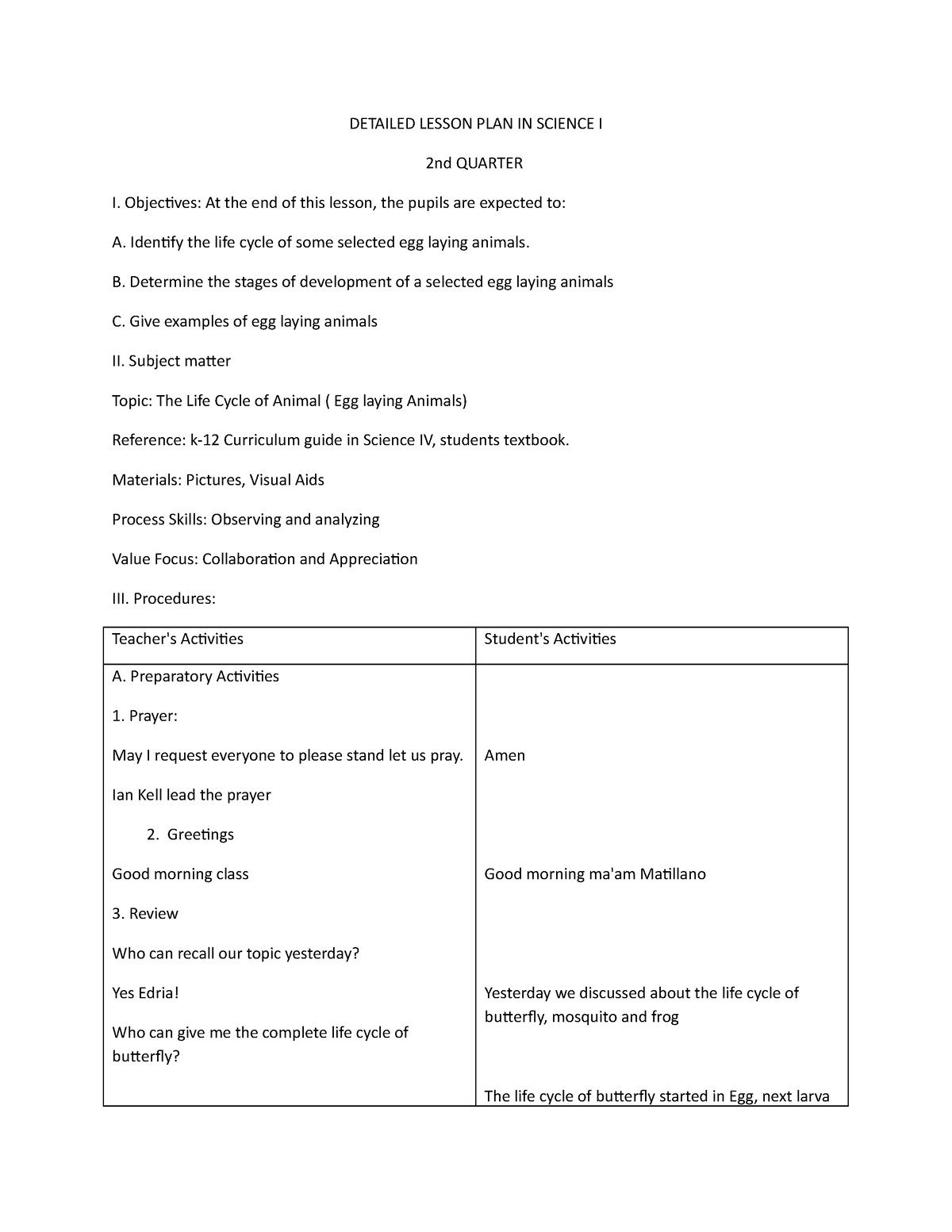 Detailed Lesson In Science 4 - DETAILED LESSON PLAN IN SCIENCE I 2nd ...