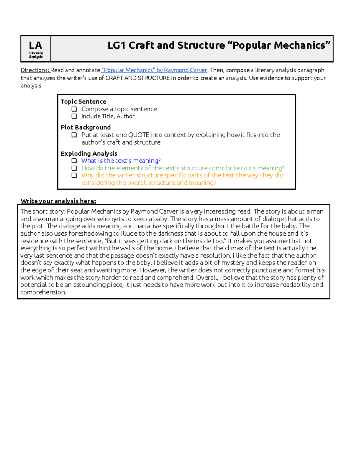Savannah Noland LG1 Craft and Structure “Popular Mechanics” LA