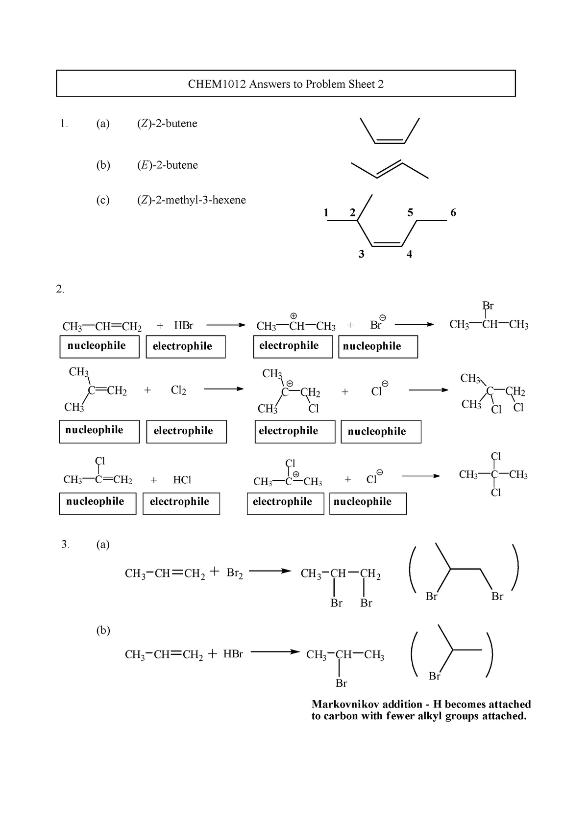 Homework 02 - Answers - CHEM1012 Answers to Problem Sheet 2 (a) ( Z )-2 ...