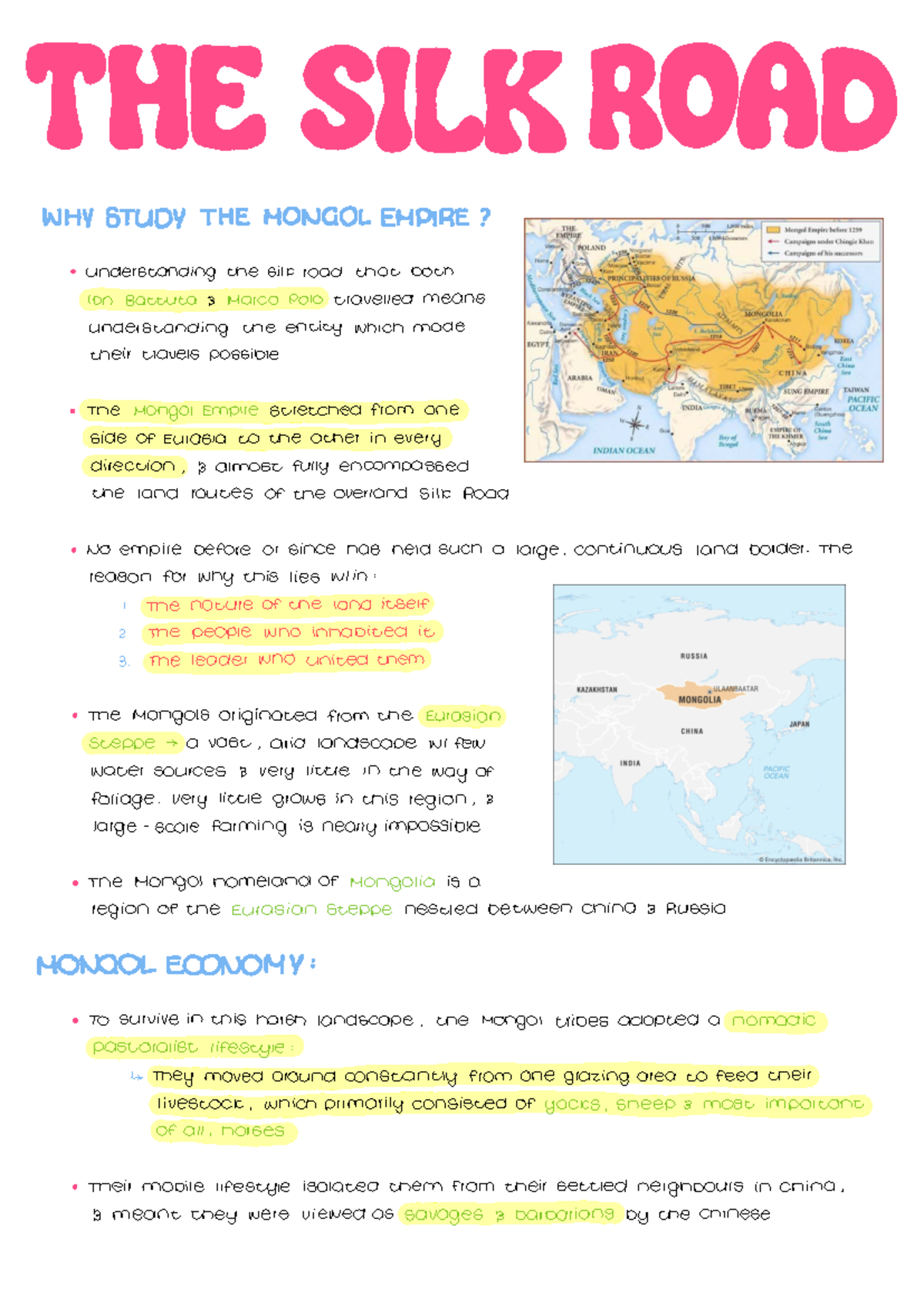 Week 4 - The Silk Road - Study notes of the Silk Road and the rise of ...