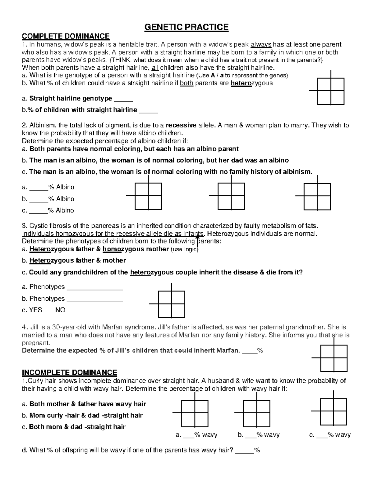 Ch.13 Squares GGEENNEETTIICC PPRRAACCTTIICCEE COMPLETE