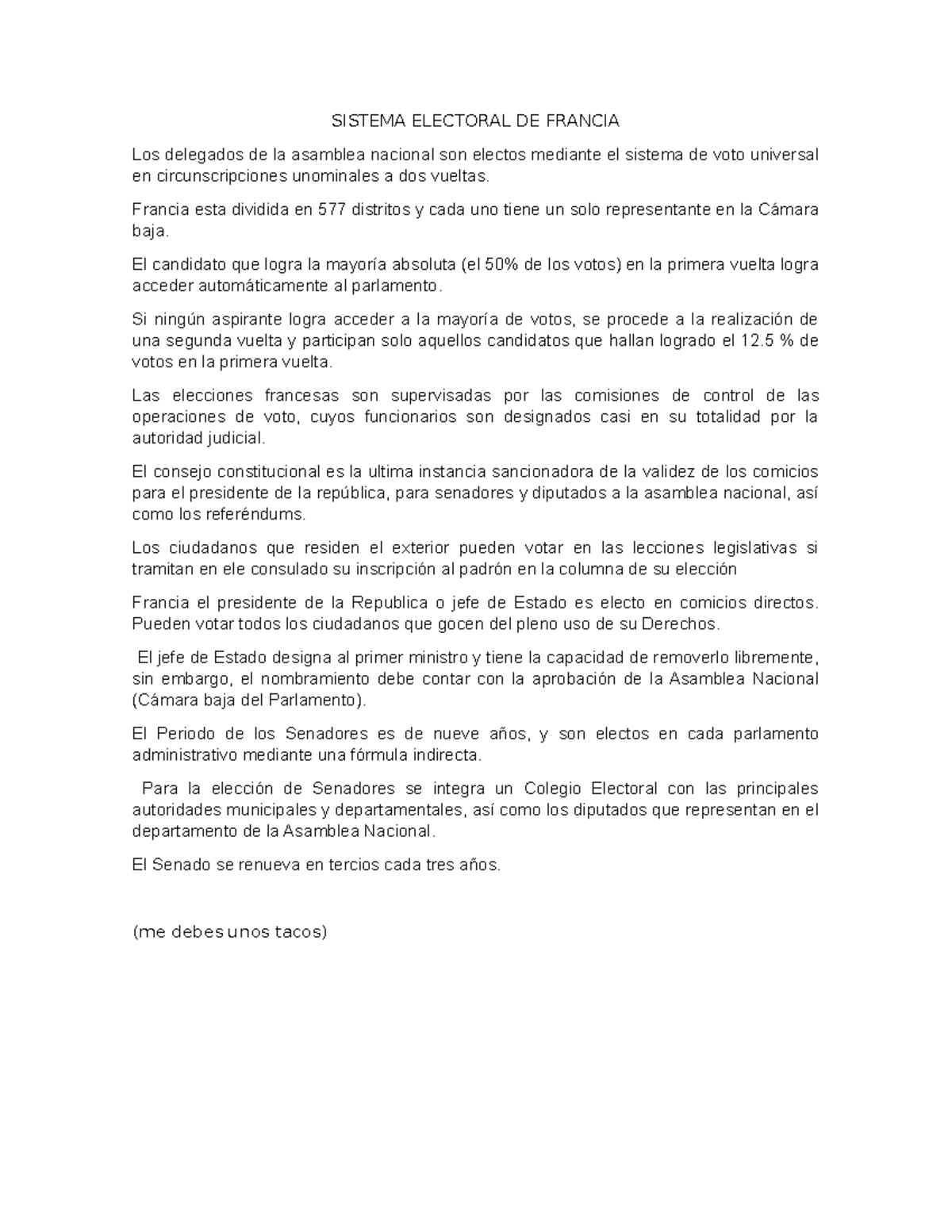 Sistema electoral Francia SISTEMA ELECTORAL DE FRANCIA Los delegados