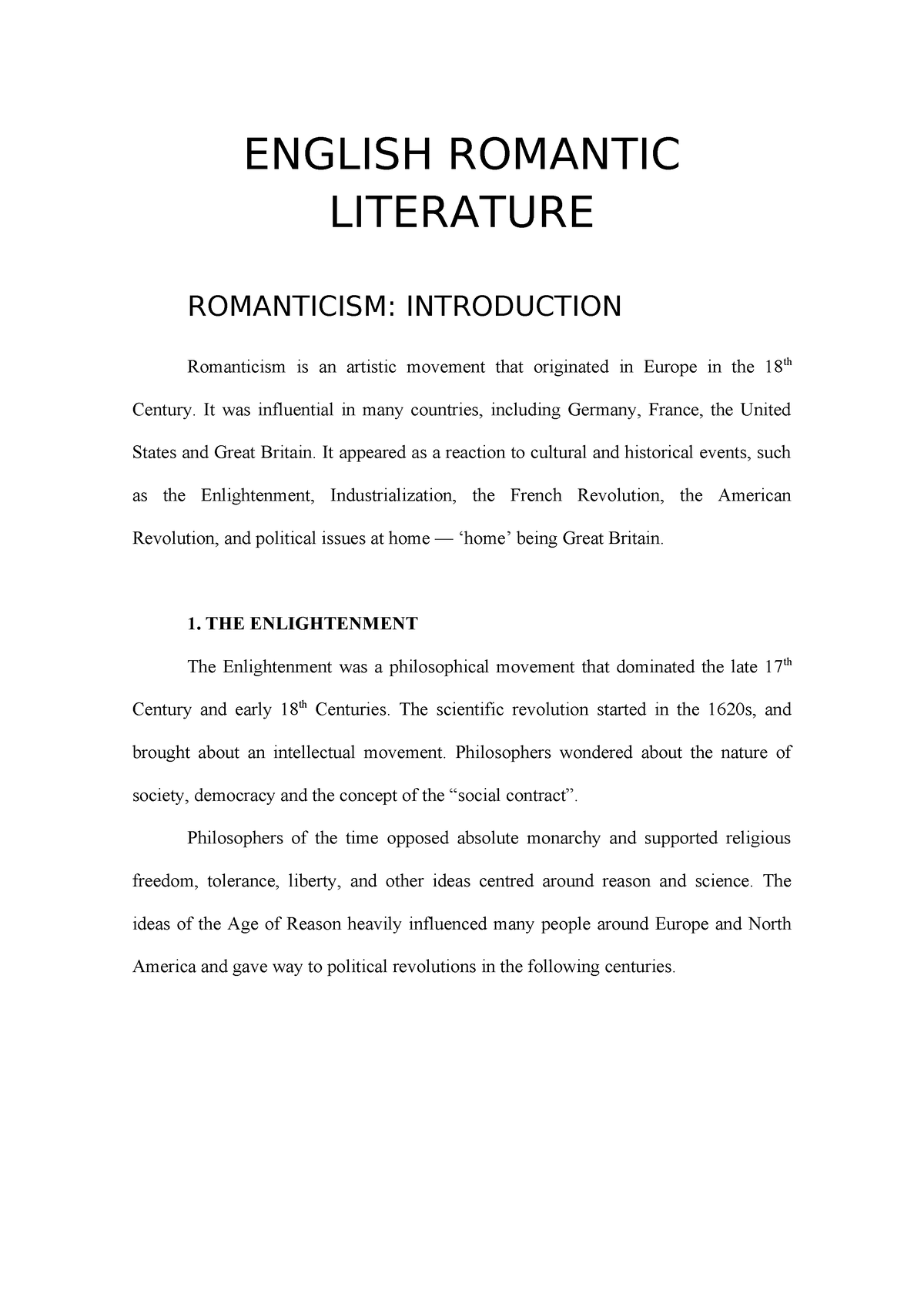 research paper topics about romantic literature