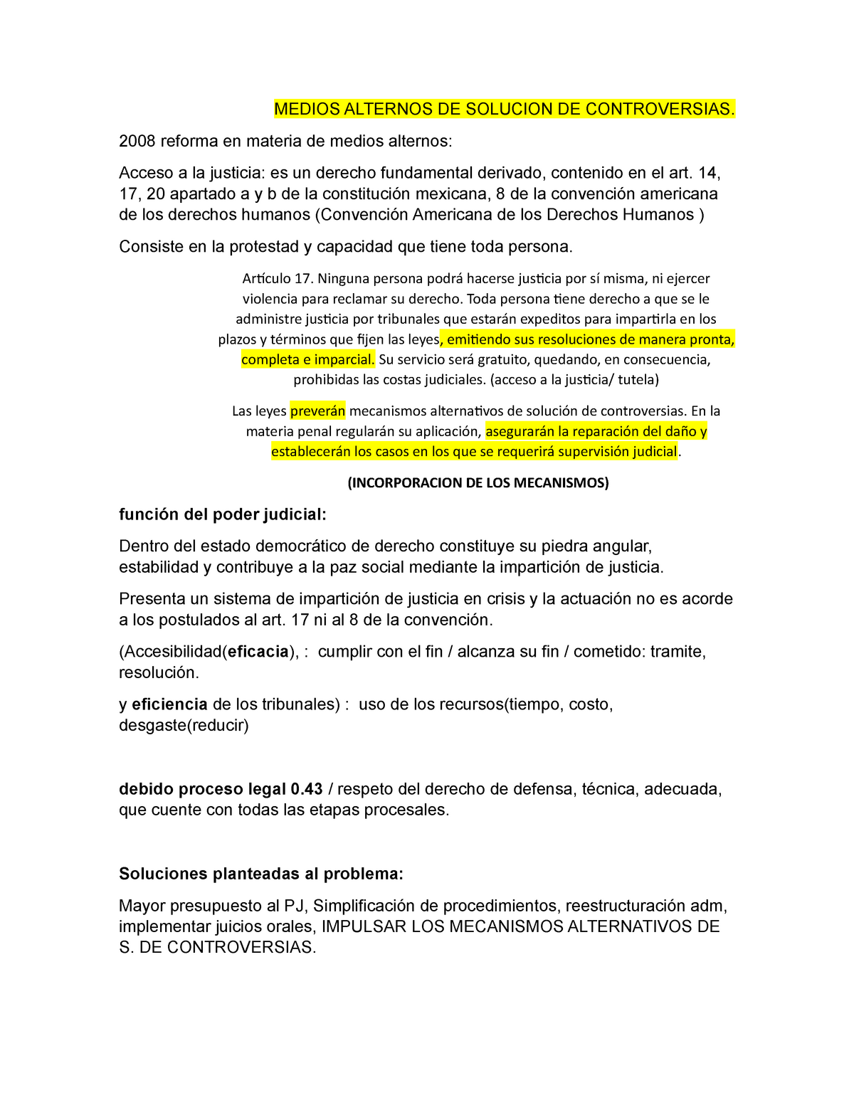 Apuntes Medios Alternos - MEDIOS ALTERNOS DE SOLUCION DE CONTROVERSIAS ...