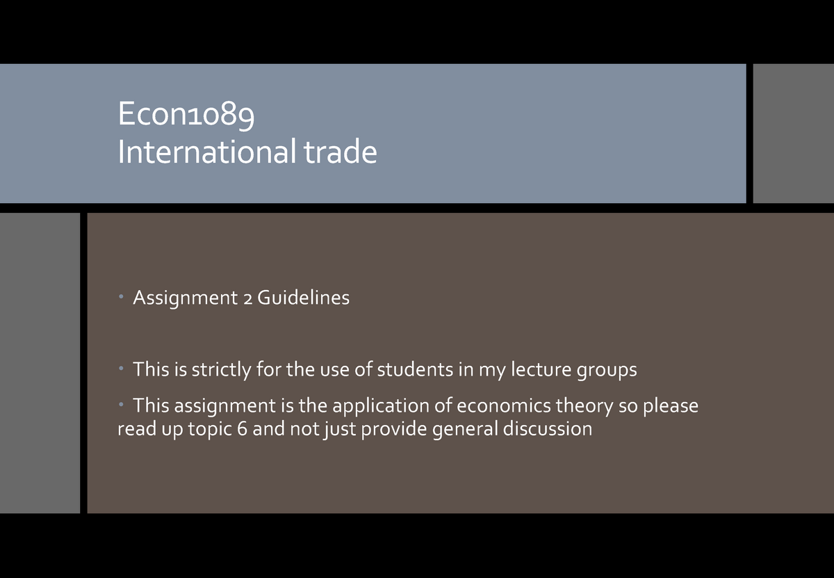 international trade topics for assignment