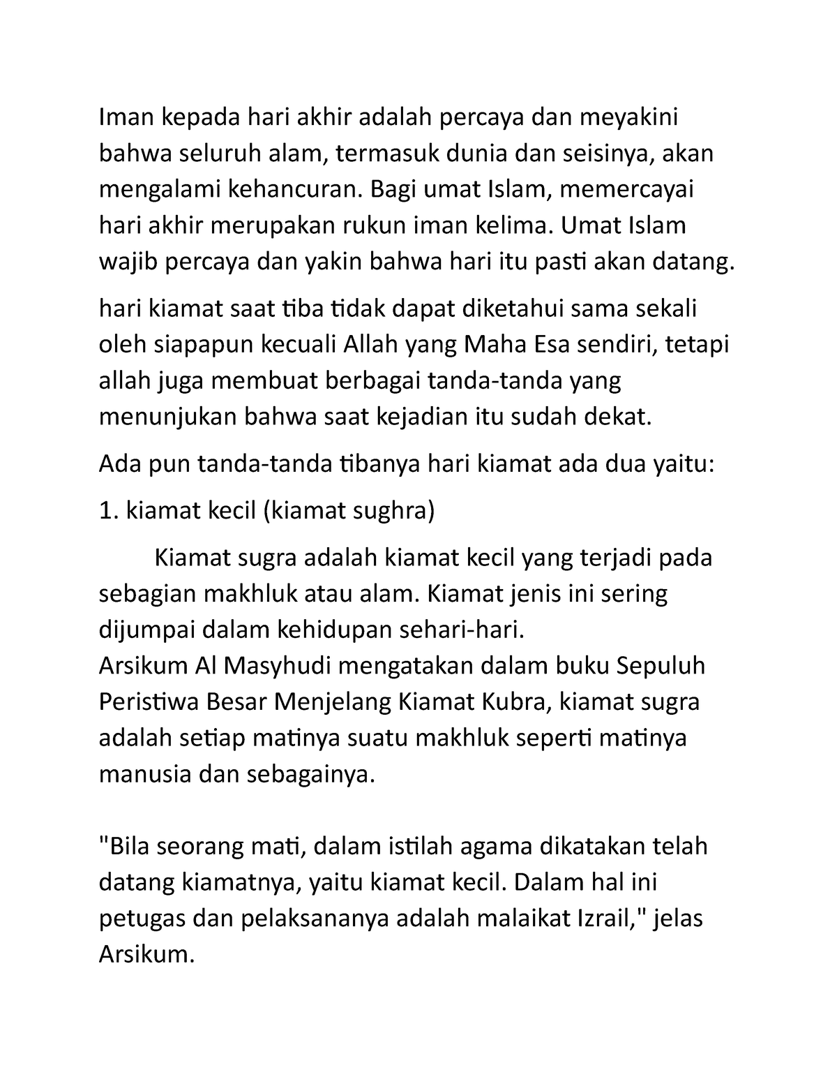 IMAN Kepada HARI Akhir 1 - Iman Kepada Hari Akhir Adalah Percaya Dan ...