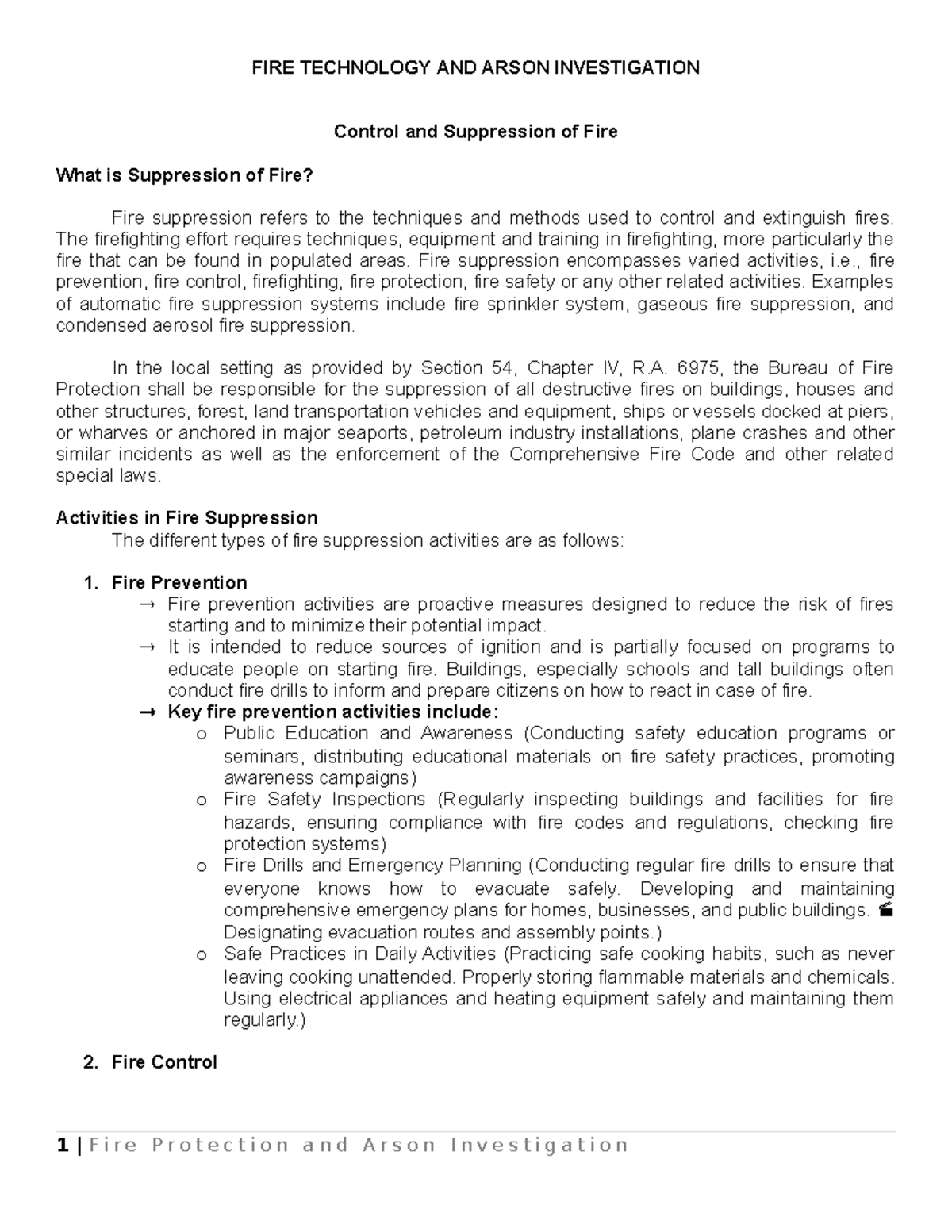 Additional- Notes-Midterms - FIRE TECHNOLOGY AND ARSON INVESTIGATION ...
