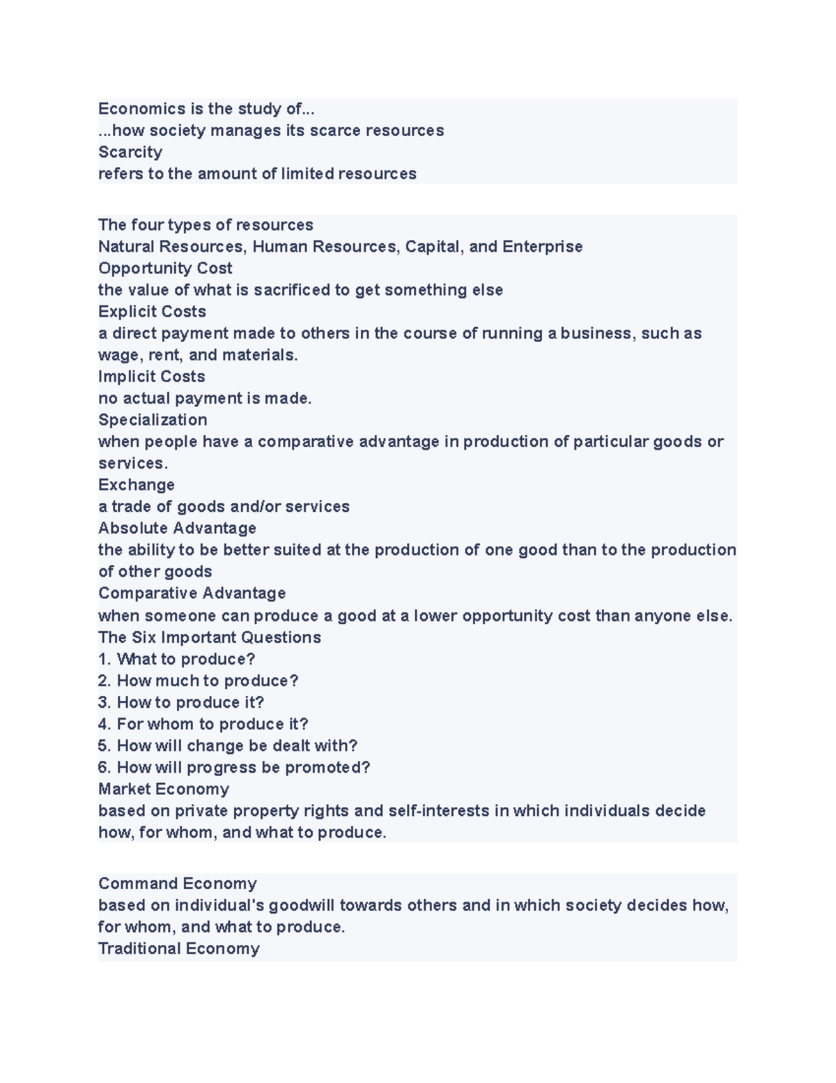 ECO201 #13 - EXAM HELP! - Economics is the study of... .. society ...