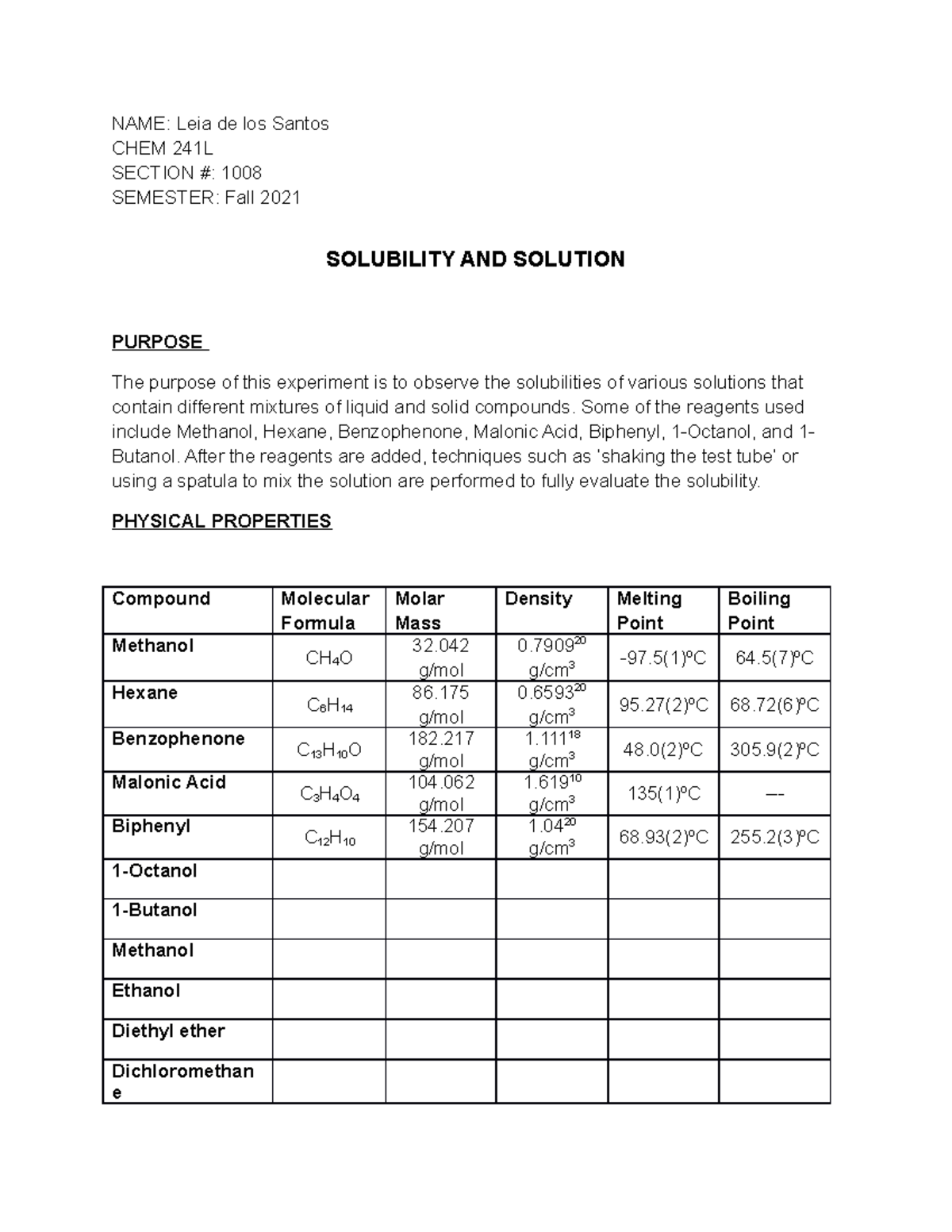 lab solubility assignment reflect on the lab