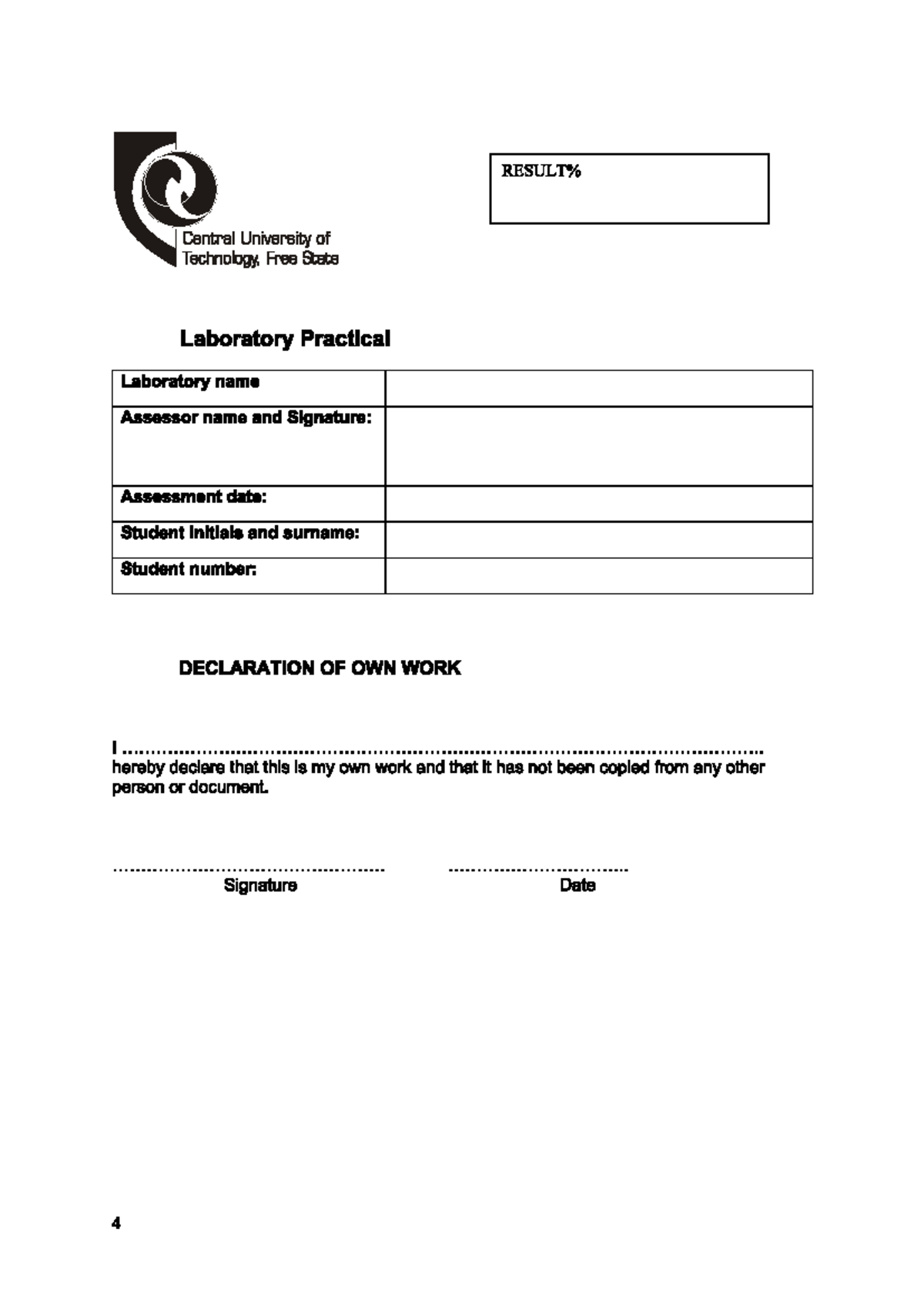 Applications 2 LI1 - Practical - Central University of Technology, Free ...
