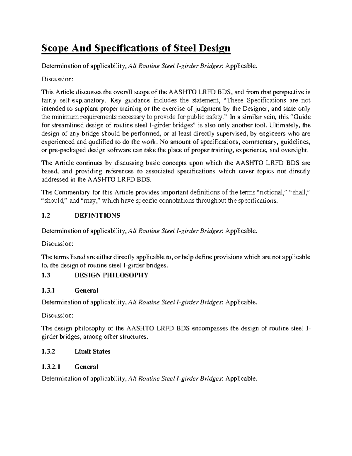 Scope And Specifications of Steel Design - Scope And Specifications of ...