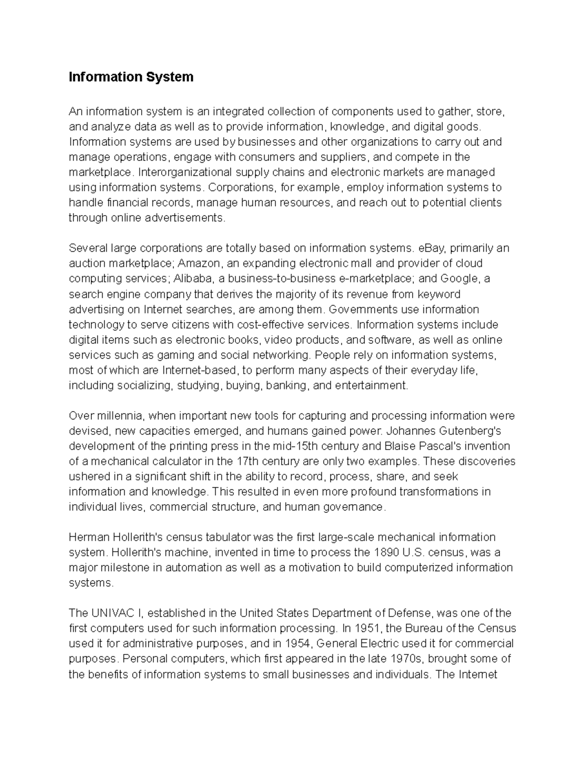 Information System - Information systems are used by businesses and ...