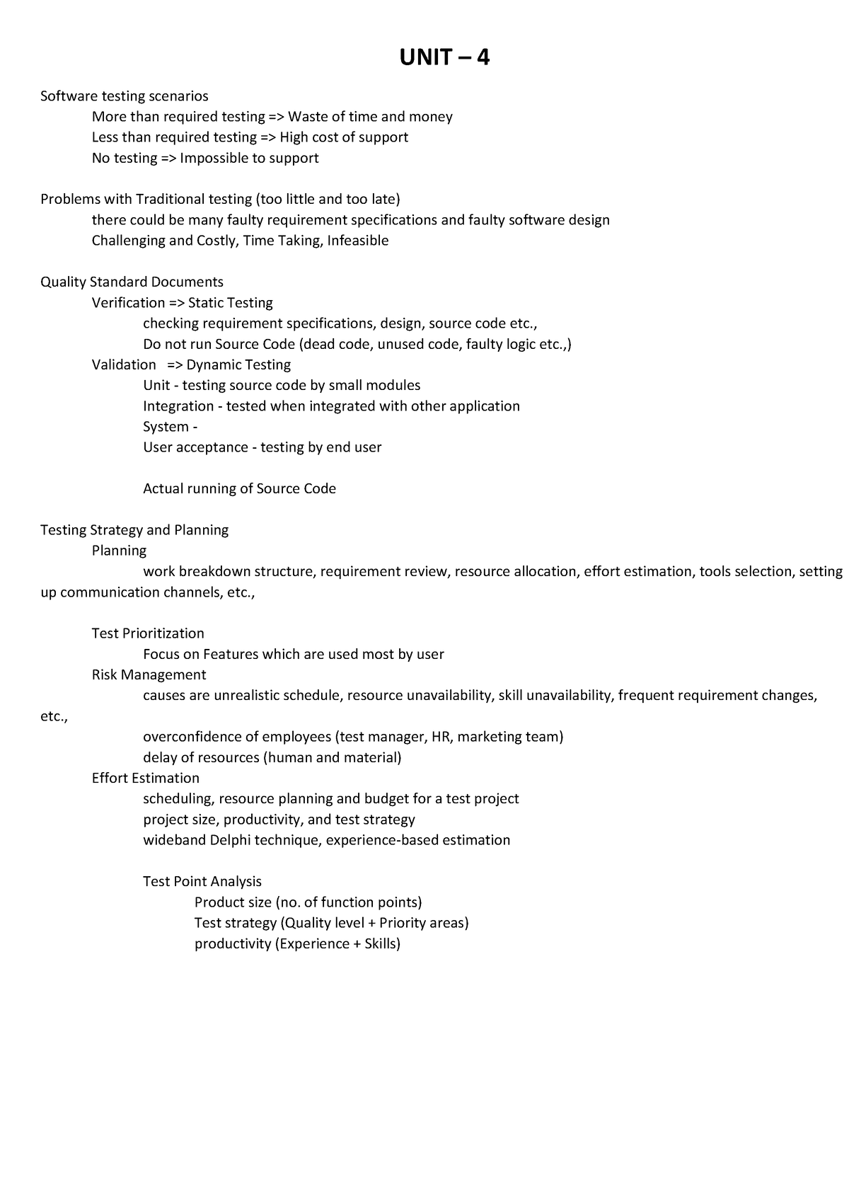 SEPM UNIT - 4,5 - sepm - UNIT – 4 Software testing scenarios More than ...