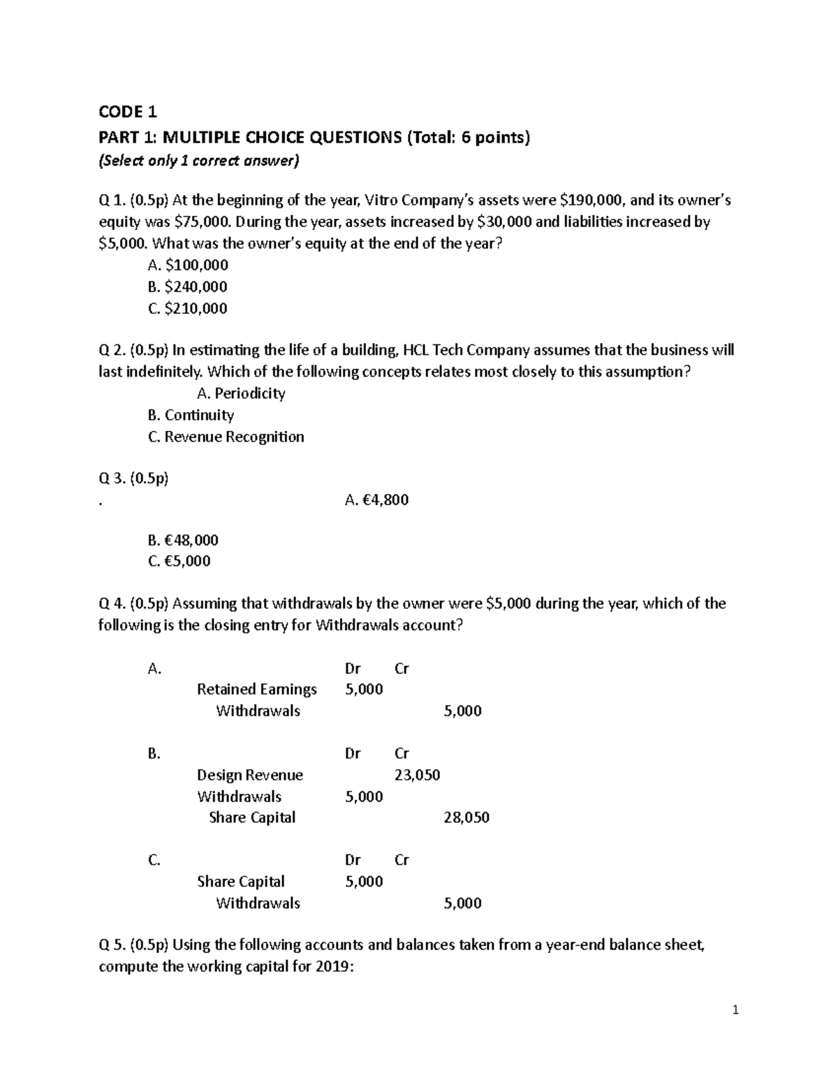 Final EXAM ins2009 (2020) - CODE 1 - 16.11.2020 - CODE 1 PART 1 ...