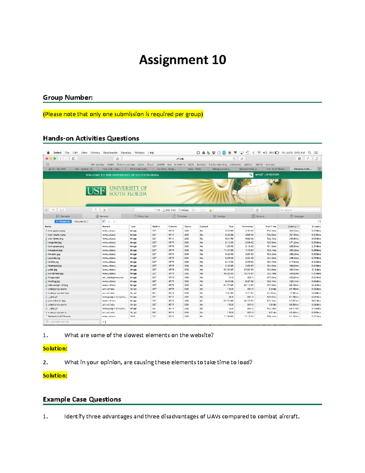 Assignment 10 - nothing - Assignment 10 Group Number: (Please note that ...