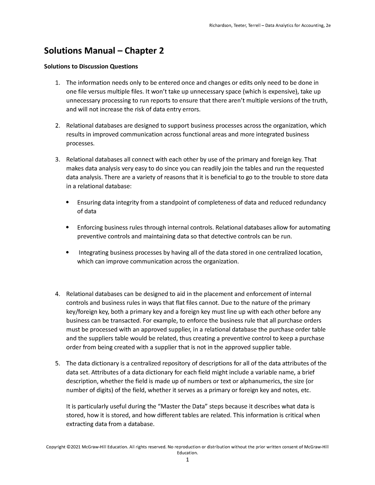 Week 4 Tutorial Solutions - Solutions Manual – Chapter 2 Solutions To ...