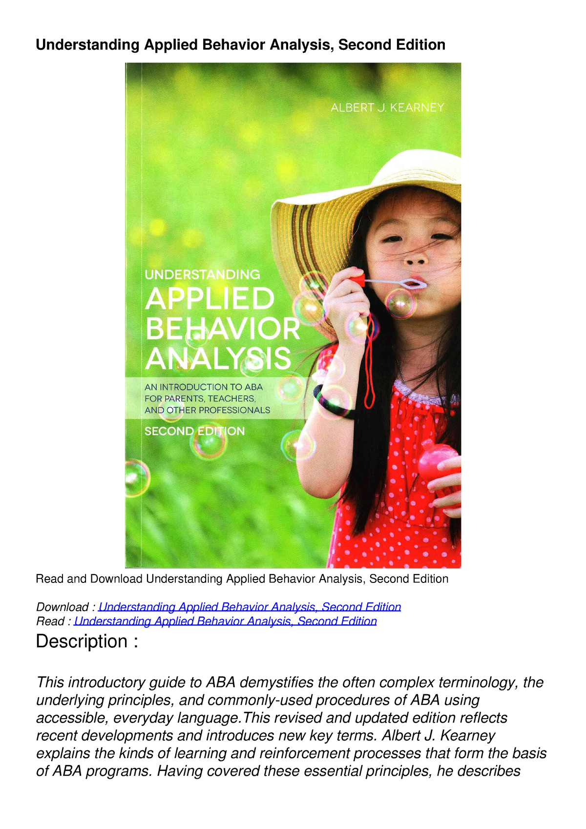 DOWNLOAD/PDF Understanding Applied Behavior Analysis, Second Edition ...